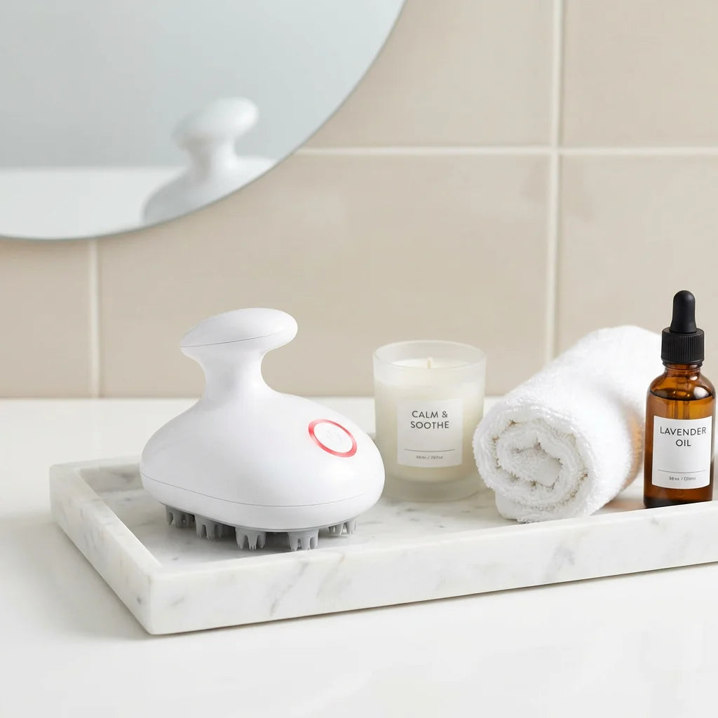 Lumina™ 4-in-1 Red Light Head Massager — Smart Hot Compress & Scalp Therapy