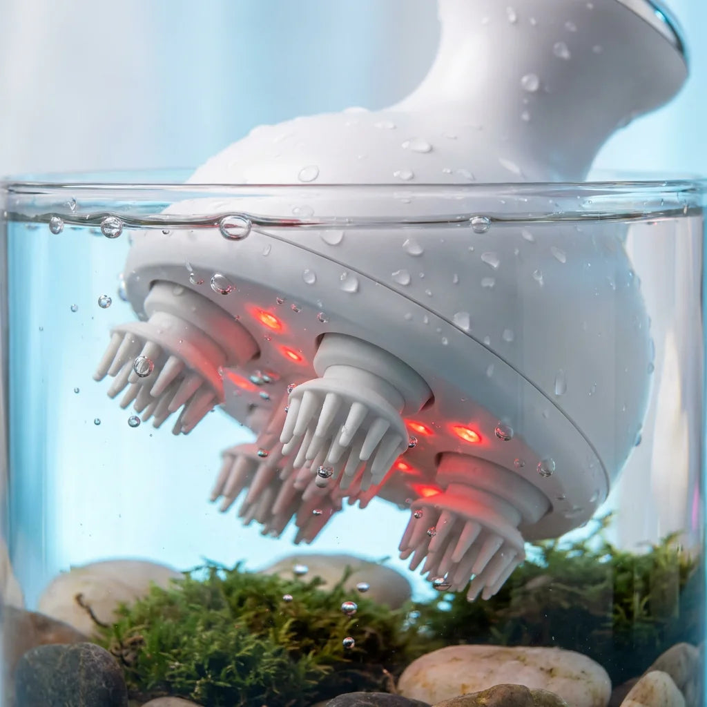 Lumina™ 4-in-1 Red Light Head Massager — Smart Hot Compress & Scalp Therapy